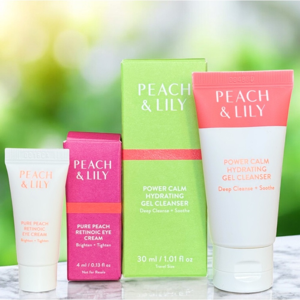 Peach & Lily Pure Peach Retinoic Eye Cream and Power Calm Hydrating Gel Cleanser